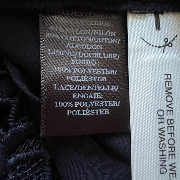 Ann Taylor Sleeveless Embroidered Eyelet Lace Top Womens XL Navy Shell Blouse - Picture 8 of 9